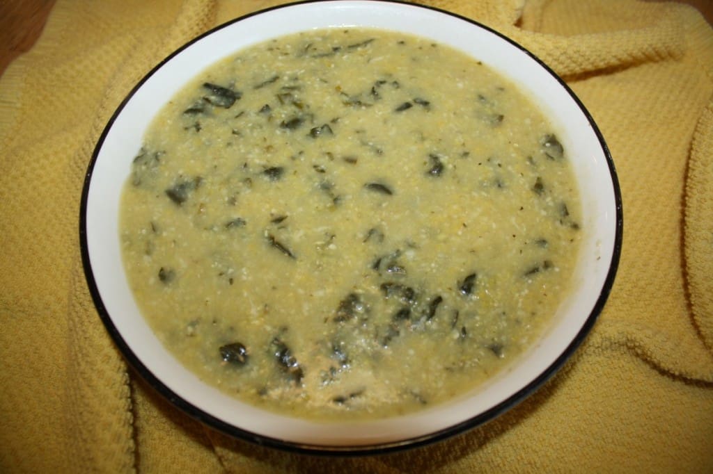 Creamy Polenta and Kale Soup